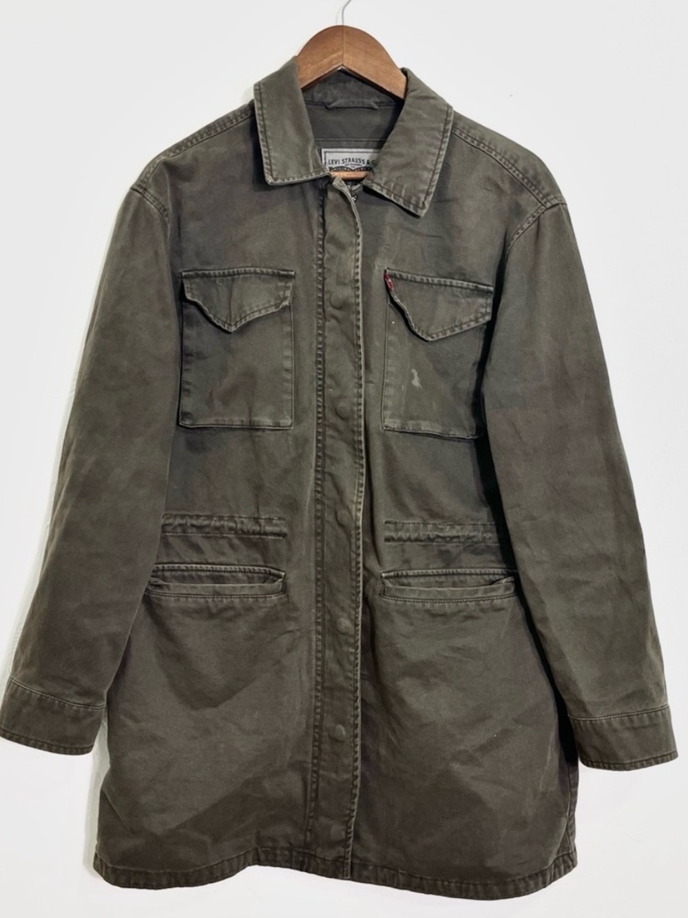 Levi's Women's Oversized Military Utility Field Jacket Olive Green Size M